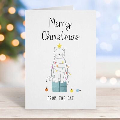 Feliz Navidad de la tarjeta del gato