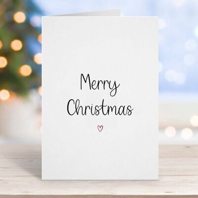 Minimalista Merry Christmas Card cuore rosso