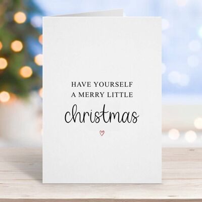 Have Yourself A Merry Little Christmas Card Red Heart