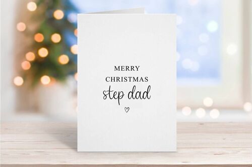 Merry Christmas Step Dad Card Black Heart