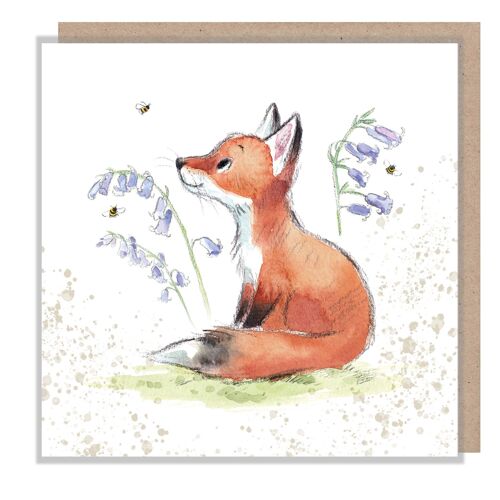 Fox Card - Fox with Bluebells - Blank  - BWE013