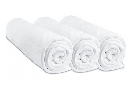 Set di 3 lenzuola con angoli in jersey di cotone 100% - 70x160cm - Bianco