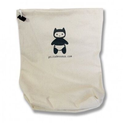 P'tits Dessous waterproof washable diaper bag 35x45 cm - White