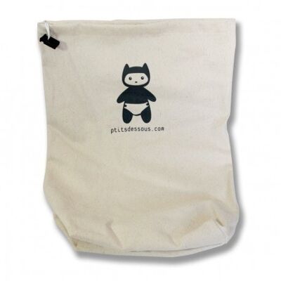 Bolsa de pañales impermeable lavable P'tits Dessous 35x45 cm - Blanco