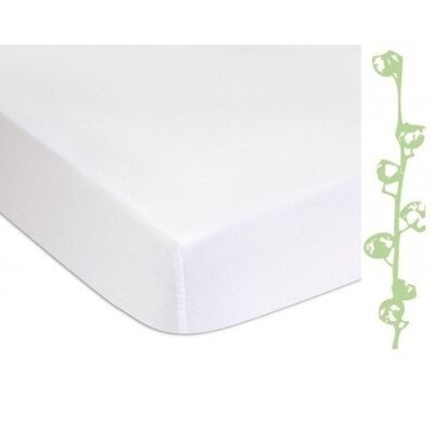 Sábana de felpa impermeable PU de algodón orgánico - cama individual 90x190 cm