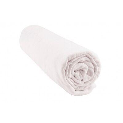 Lenzuolo con angoli in cotone organico per letto singolo 90x190 / 90x200 cm - Bianco