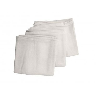 Pack of 3 Organic Cotton Baby Diapers - 70x70cm - White