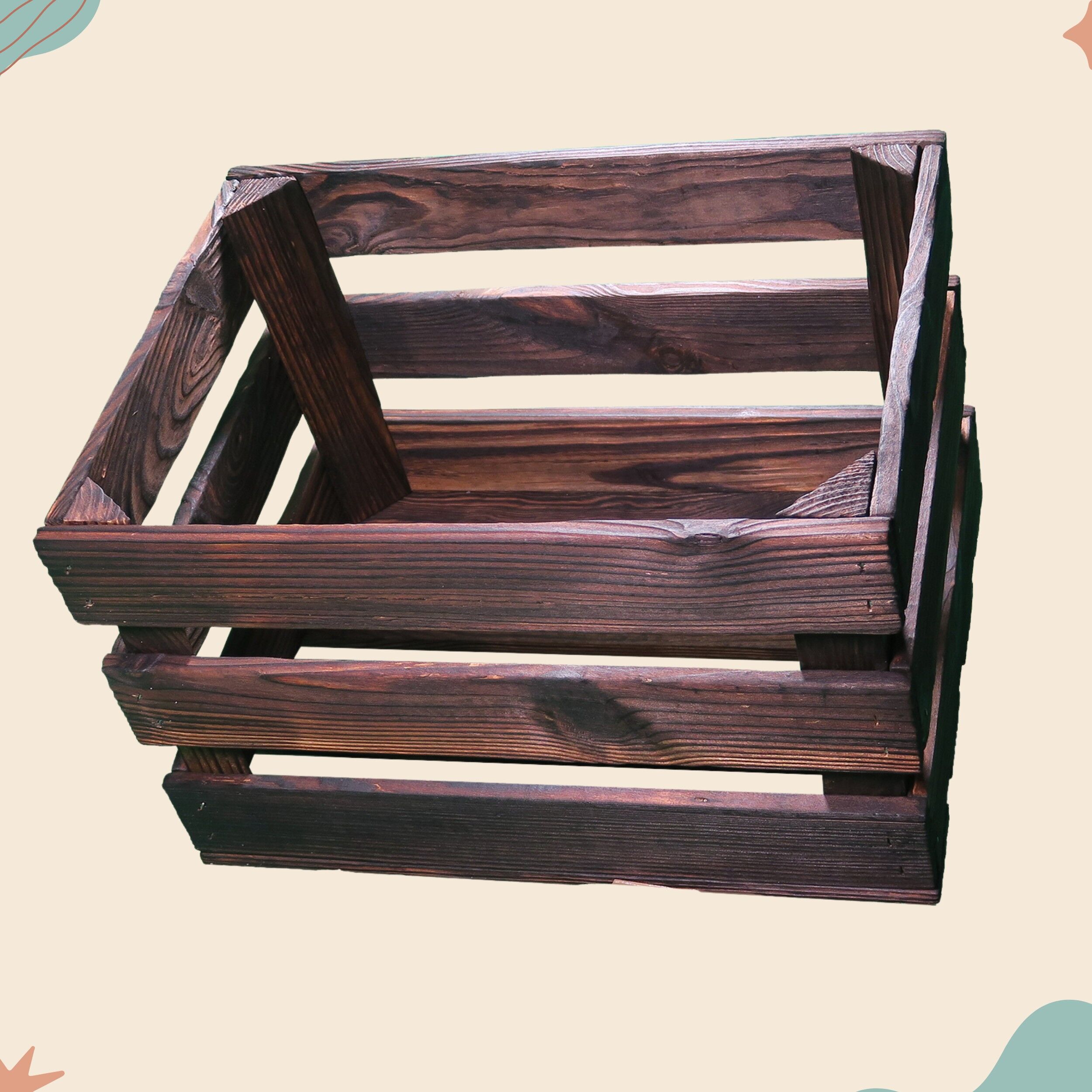 Tendini di bosco - scatola in legno color cioccolato (doppia fiamma) L