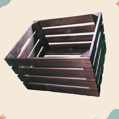 Tendones de bosque - caja de madera marrón chocolate (doble flameado) XL