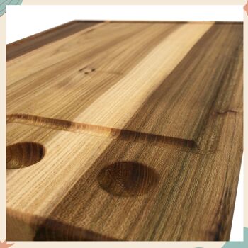 Waldsehnen - planche à découper en bois d'orme avec rainure de sève - XL 6