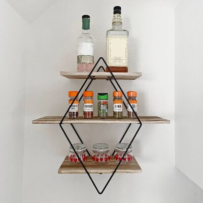 3 Tier Diamond Floating Shelf | M&W