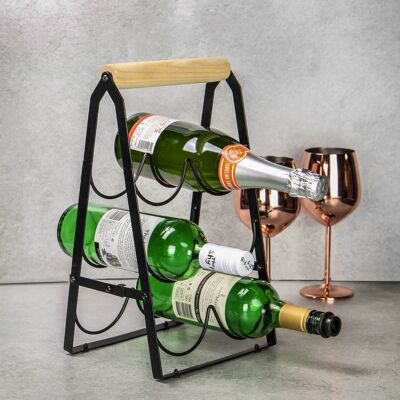 6 Bottle Wine Rack with Handle | M&W