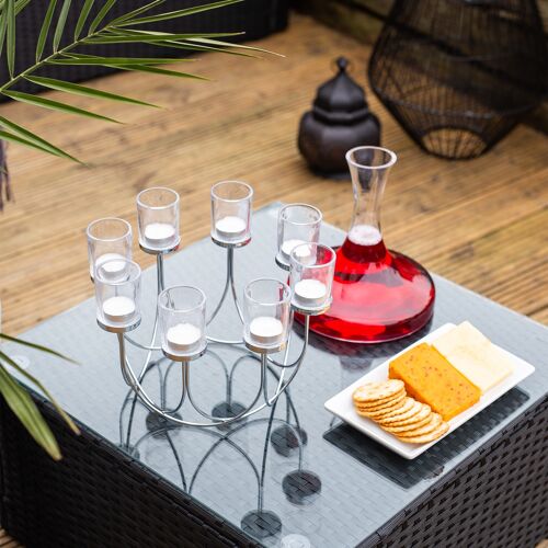 8 Tealight Candle Holder Chrome | M&W