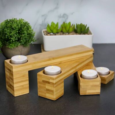Bamboo Tealight Candle Holder | M&W