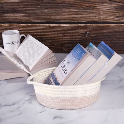 Cotton Rope Storage Baskets - Set of 2 Cream & White | M&W
