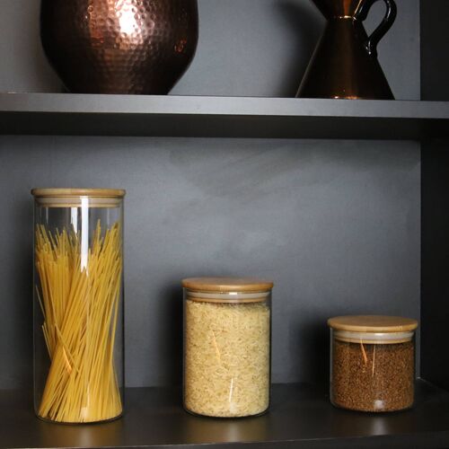 Glass Storage Jars With Bamboo Lids - Set of 4 | M&W