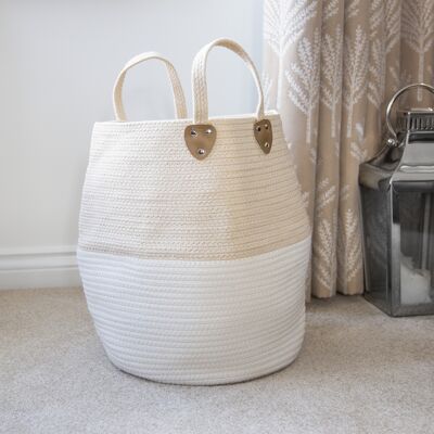 Large Cotton Rope Storage Basket | M&W Cream without Tassels