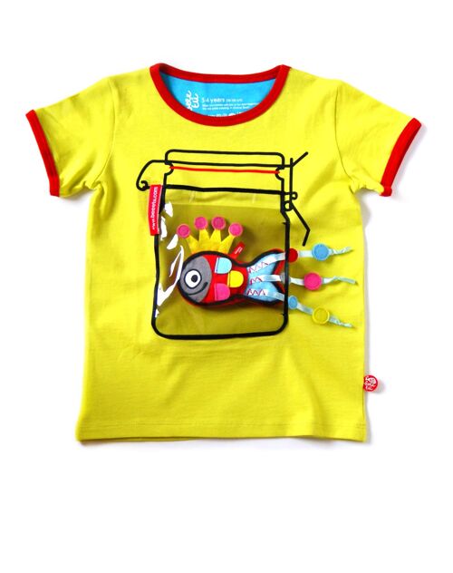 Camiseta frasco amarillo + juguete pez
