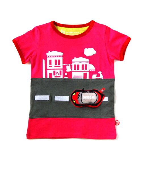 Camiseta sightseeing fucsia + juguete coche