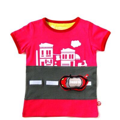 Camiseta sightseeing fucsia + juguete coche