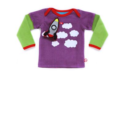 T-shirt manches longues bébé parachutisme + fusée