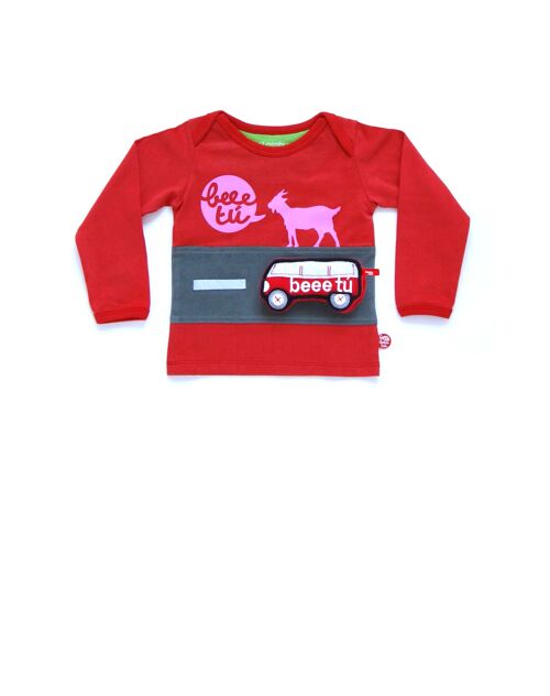 Camiseta manga larga bebé paseo + furgoneta