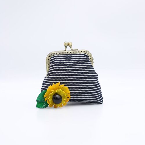 Handmade Small Stripe Purse - Sunflower