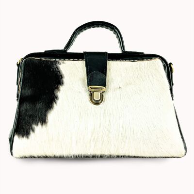 Borsa in pelle 'Petit Vache' nera