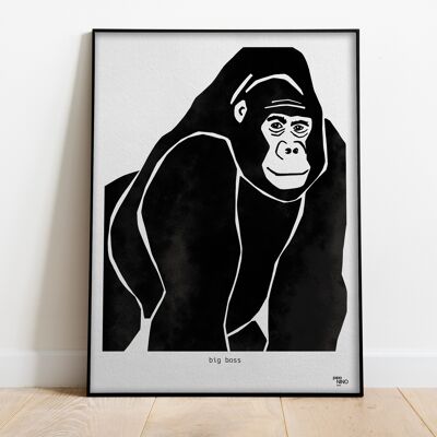 Affiche 30 x 40 cm Gorille "Big boss"
