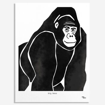 Affiche 30 x 40 cm Gorille "Big boss" 2