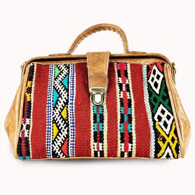 Borsa in pelle 'Petit Kilim' naturale