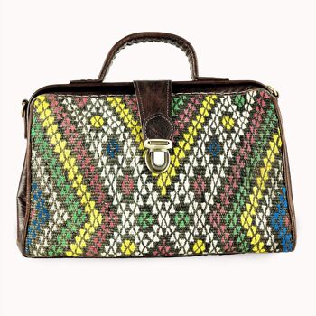 Sac Cuir 'Petit Kilim' marron 1