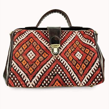 Sac Cuir 'Petit Kilim' marron 2