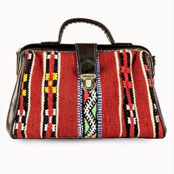 Sac Cuir 'Petit Kilim' marron 3