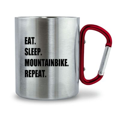 Eat Sleep Mountainbike Repeat - Karabiner Tasse