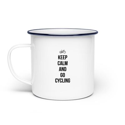 Keep calm and go cycling - Emaille Tasse