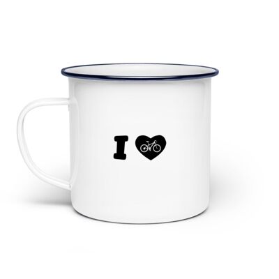 I Love Fahrrad - Emaille Tasse