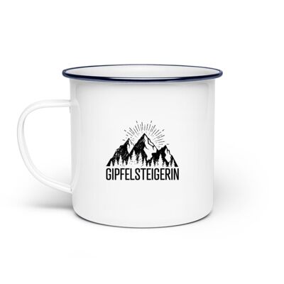 Die Gipfelsteigerin - Emaille Tasse