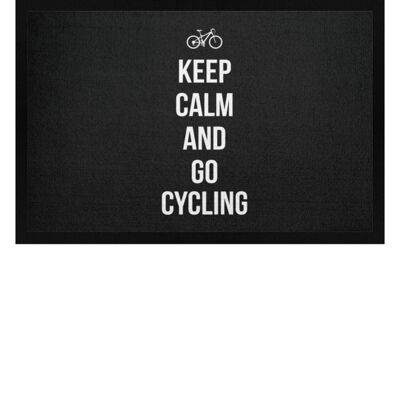 Keep calm and go cycling - Fußmatte mit Gummirand - schwarz