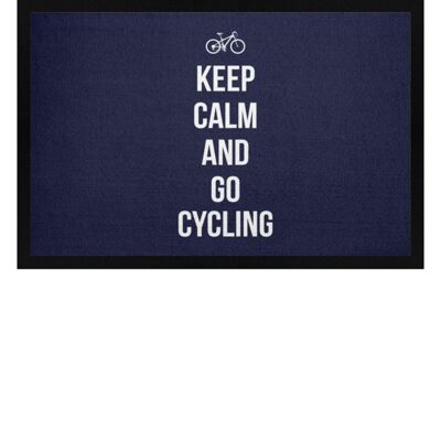 Keep calm and go cycling - Fußmatte mit Gummirand - navy