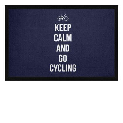 Keep calm and go cycling - Fußmatte mit Gummirand - navy