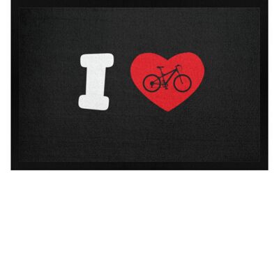 I Love Fahrrad - Fußmatte mit Gummirand - schwarz