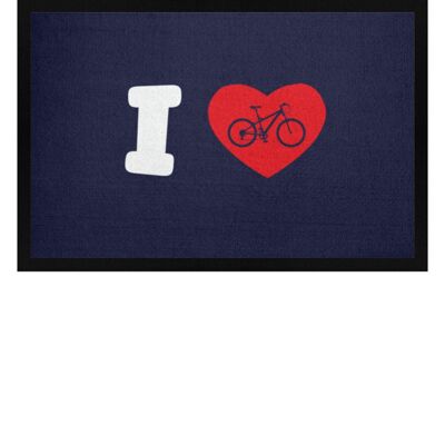 I Love Fahrrad - Fußmatte mit Gummirand - navy