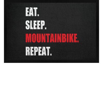 Eat Sleep Mountainbike Repeat - Fußmatte mit Gummirand - schwarz