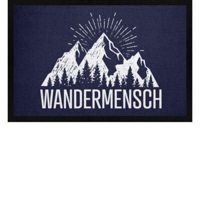 Der Wandermensch - Fußmatte mit Gummirand - navy