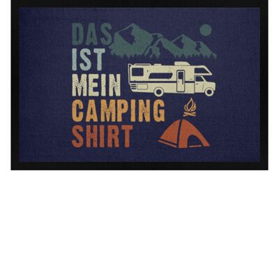 Das ist mein Camping Shirt - Fußmatte mit Gummirand - navy