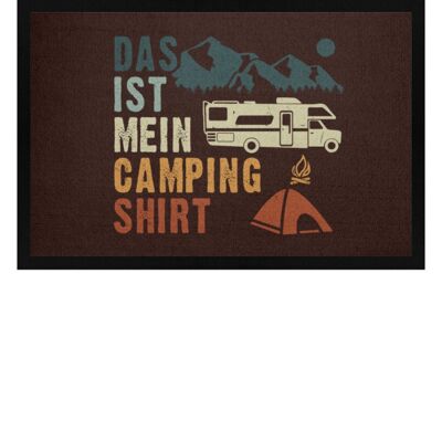 Das ist mein Camping Shirt - Fußmatte mit Gummirand - braun