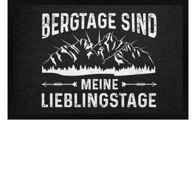 Bergtage - Lieblingstage - Fußmatte mit Gummirand - schwarz