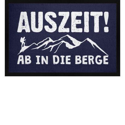 Auszeit, ab in die Berge - Fußmatte mit Gummirand - navy