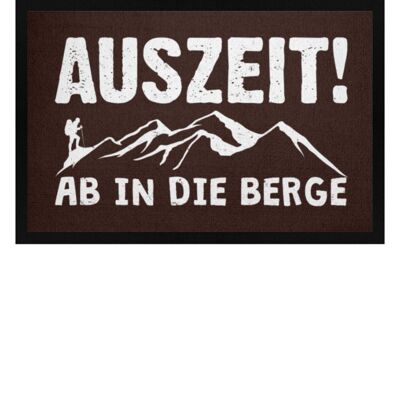 Auszeit, ab in die Berge - Fußmatte mit Gummirand - braun